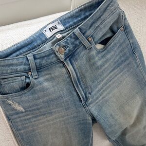 PAIGE Women's Light Blue distressed Jeans
